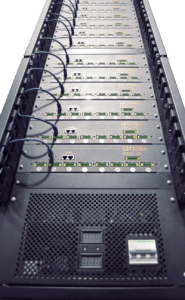 Arbin 96-channel cycler using bipolar circuitry and designed for continuous operation.