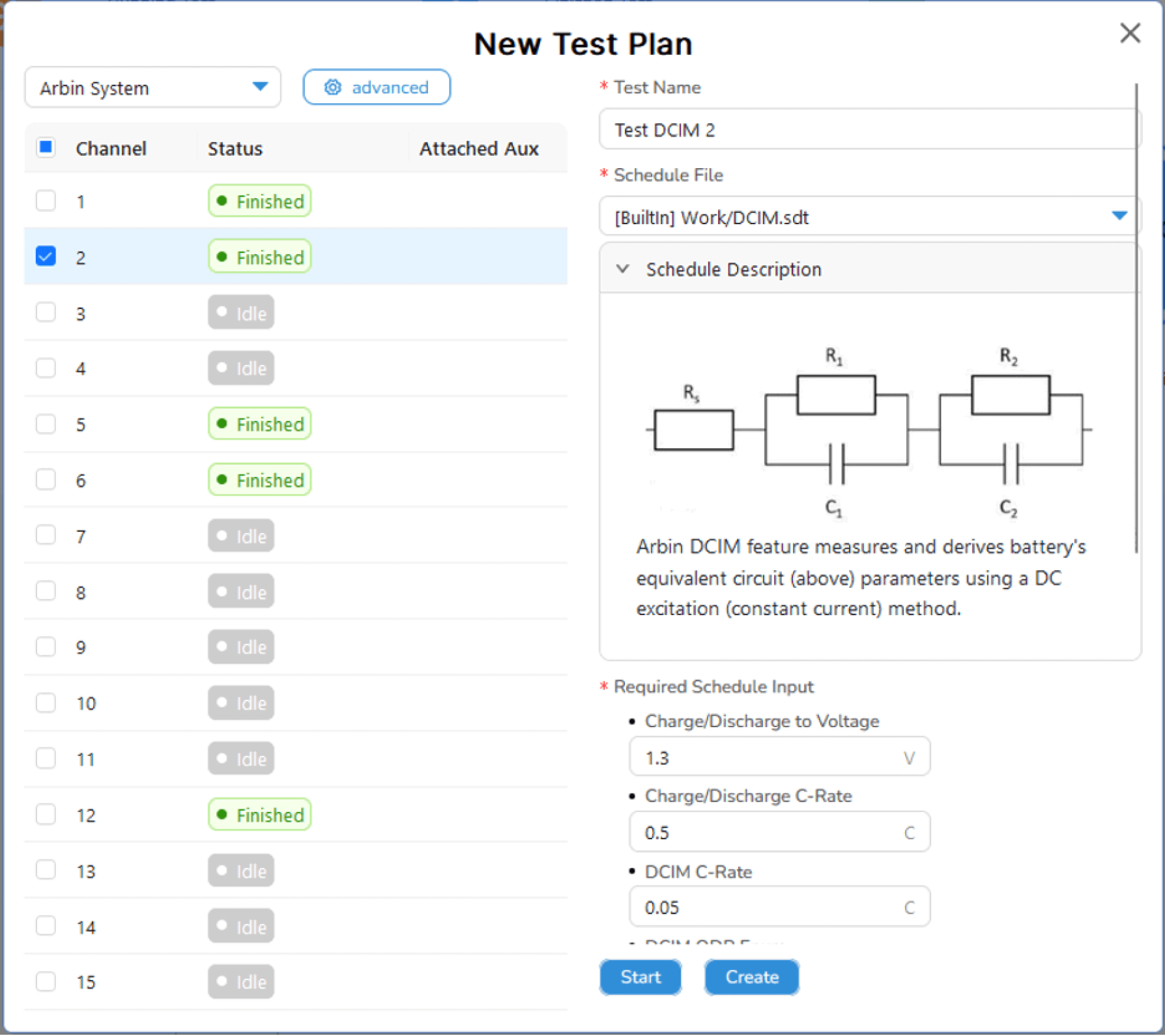 ARBIN-Create new Test Plan