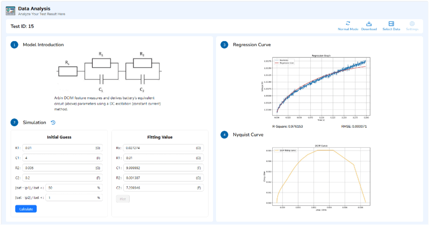 ARBIN-Go to test summary page of that test plan