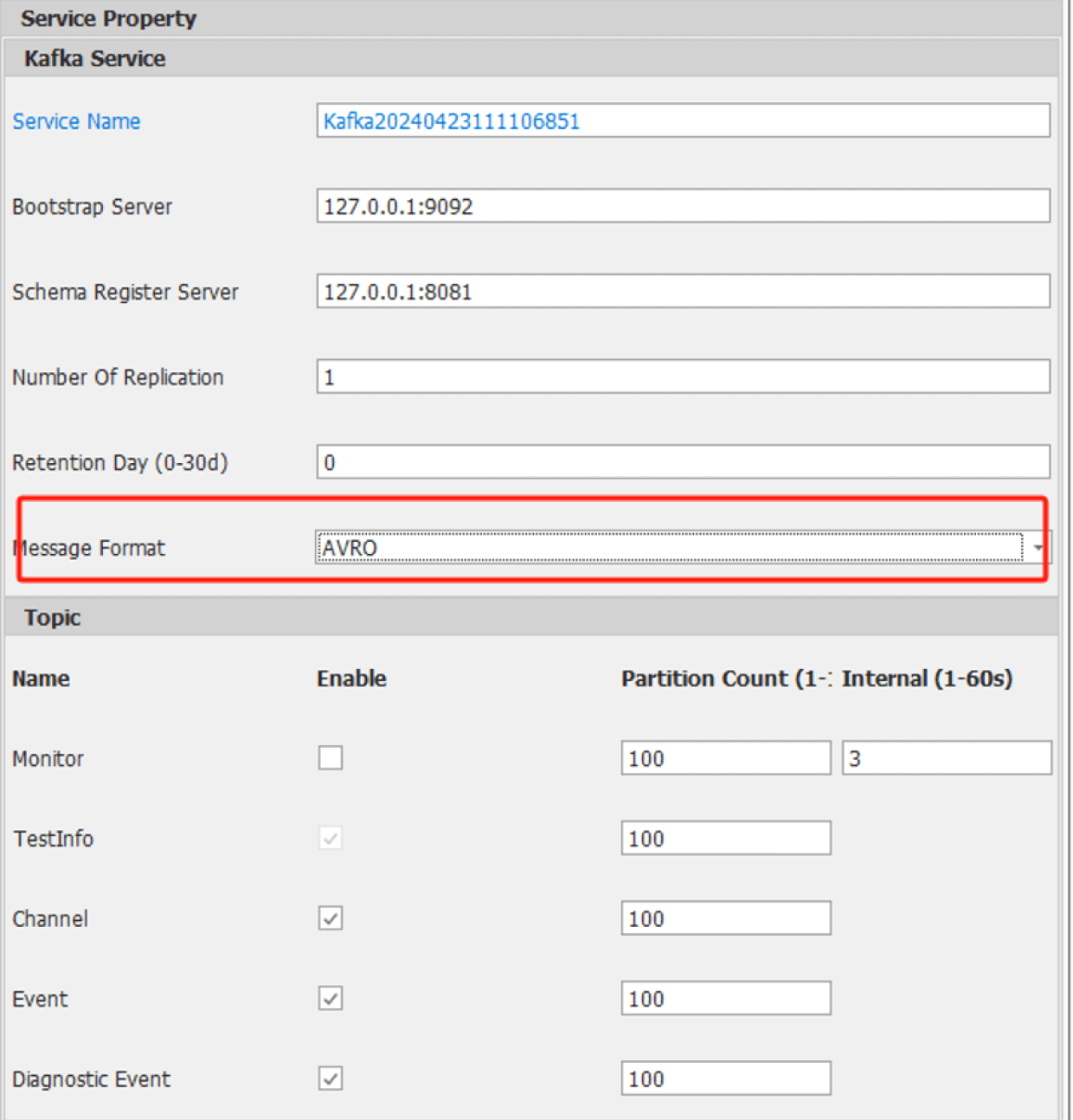 ARBIN-Arbin Apache Kafka Configurations